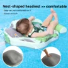Newest Mambobaby Non Inflatable Swim Trainer Size Improved Add Tail Never Flip Over UPF 50+ Sun Canopy Solid Swimming Pool Float 5
