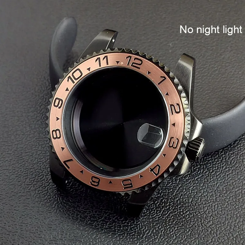 40MM Sapphire Glass GMT Bidirectional Rotation Watch Case with Accessories