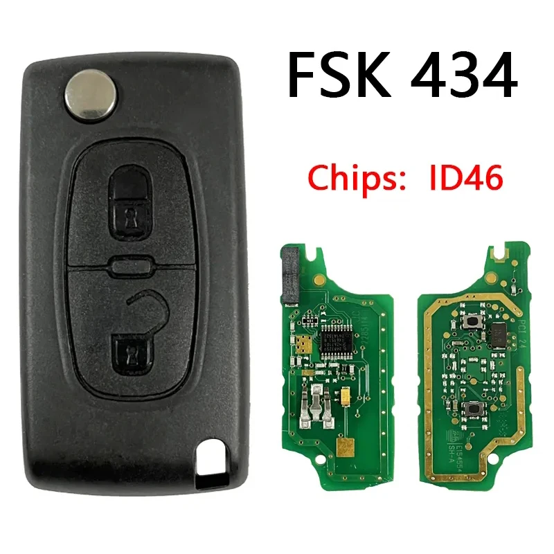 

CN009004 Original Flip Key For P-eugeot 307 407 308 607 For Citroen C2C3 C4 C5 C6 C8 2011-2013 Remote 2 Button 434Mhz FSK CE0536