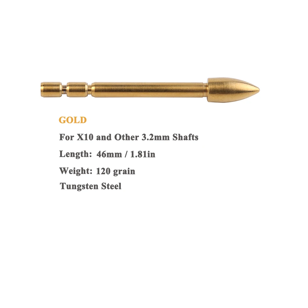 

6pcs Tungsten steel Glue-in Archery Hunting Bullet Arrow Point 120 grains for id 3.2mm Arrow Shaft