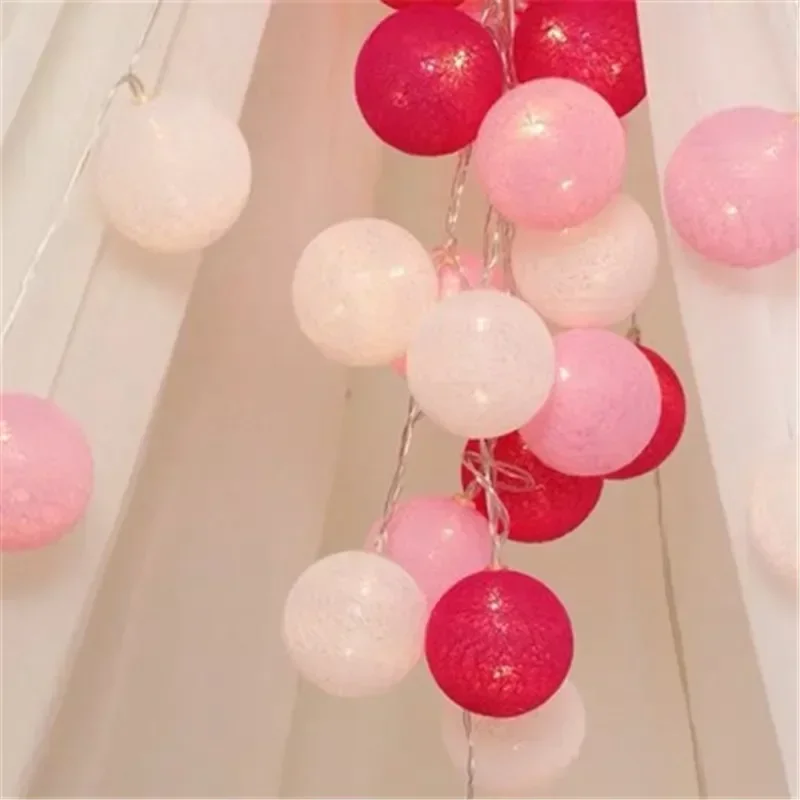 Description Picture 4 of itemLED Cotton Ball Garland Fairy Lights Outdoor Christmas Lighting Strings for Home Bedroom Holiday Wedding Xmas Party Decoration