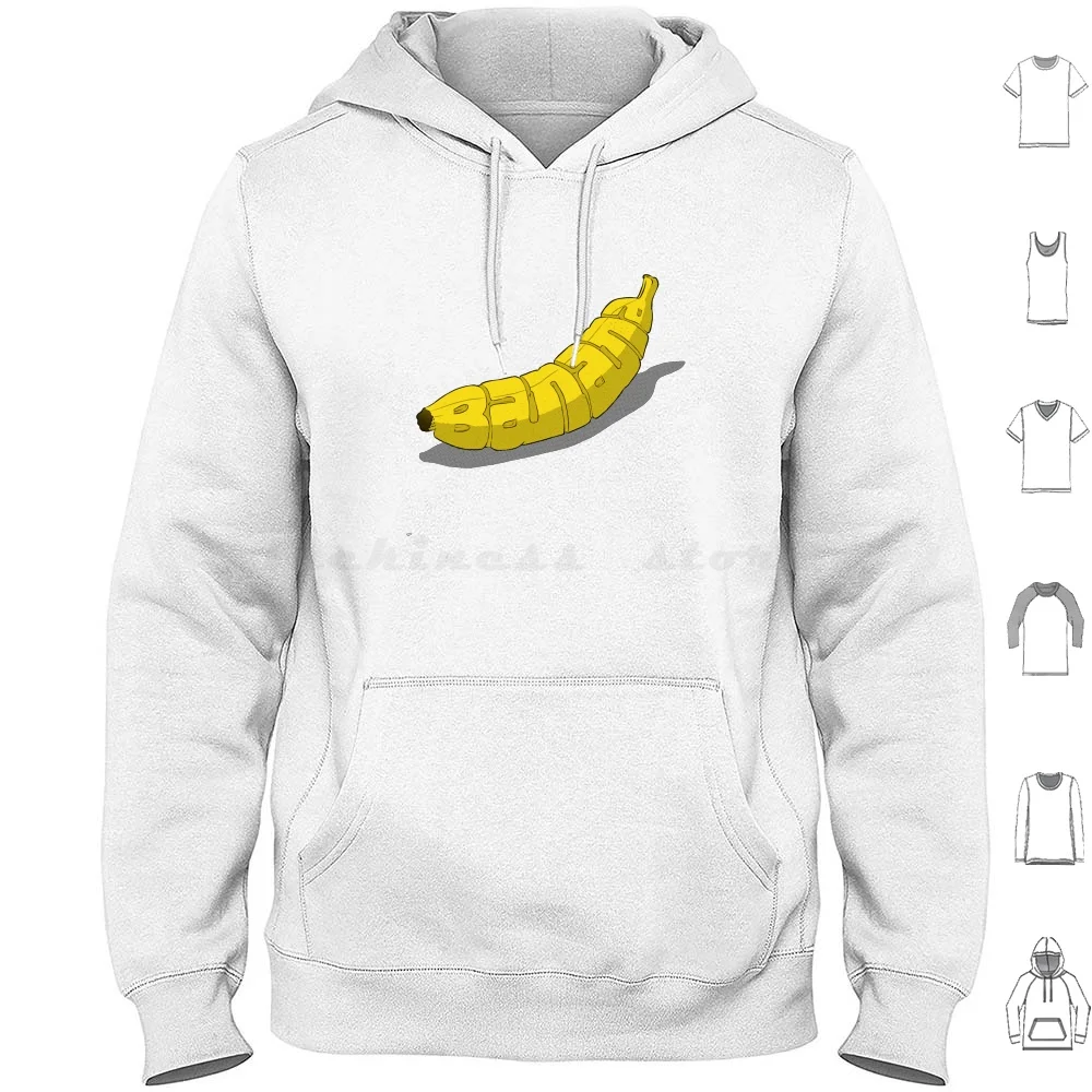 Felpe Con Cappuccio Banana Manica Lunga Banana Cock Dick Banane