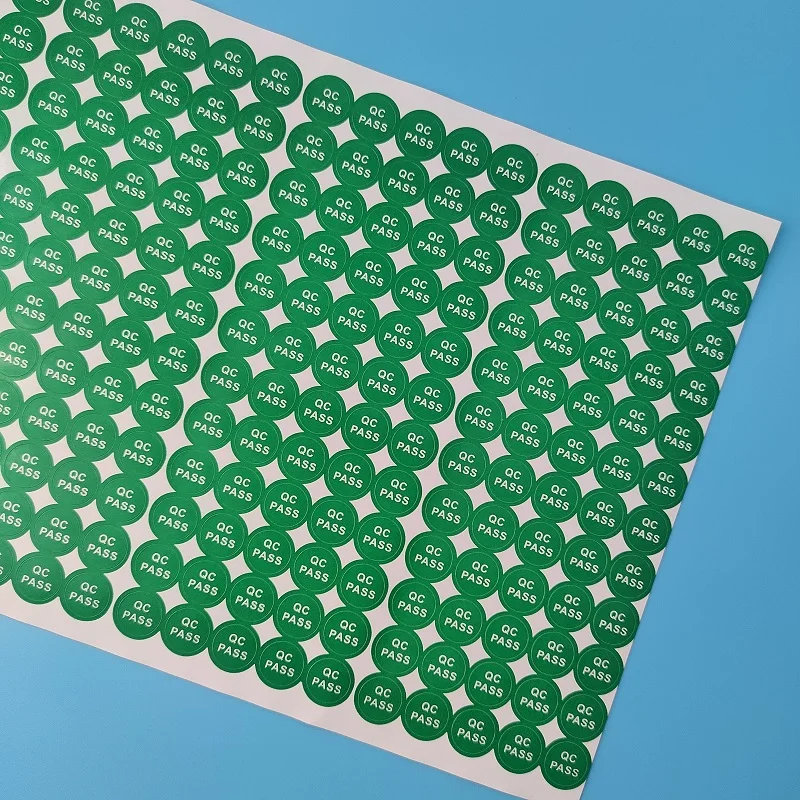 품질 관리용 녹색 QC 통과 종이 라벨 스티커, 공장 제조 검사 절차 태그, 도매 10mm, 20000 개