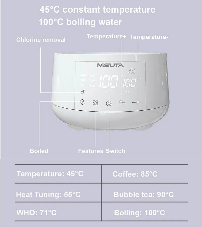 1.2L Smart Infant Thermostatic Milk Regulator Baby Kettle 24h Hot Water Keep Warm Kettle Milk Powder Warmer Multi-function 220V 4