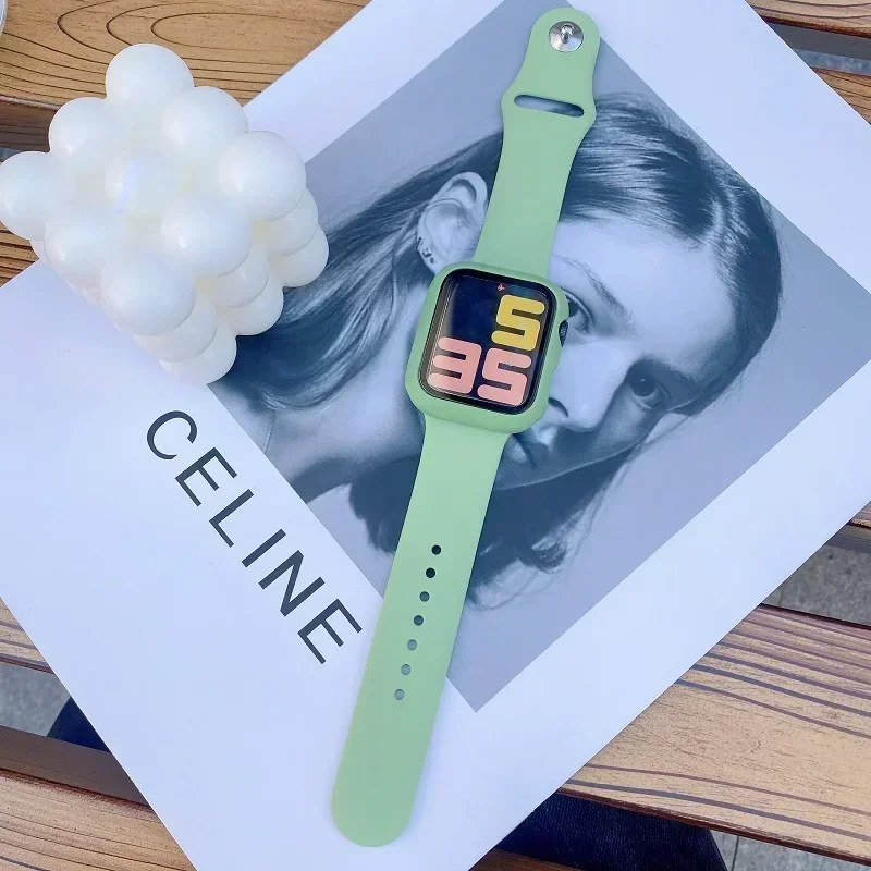 Glas + Hülle für Apple Watch 44 mm 40 mm 41 mm 38 mm 42 mm 45 mm 46 mm Displayschutzfolie Schutzhülle Apple Watch 10 8 7 9 6 SE 5 4 3 – Detail 19