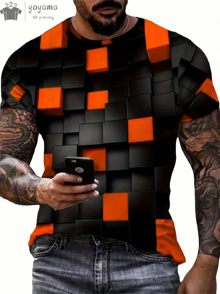 Men's 3d Printed Abstract Hip-Hop Trend Visual Illusion