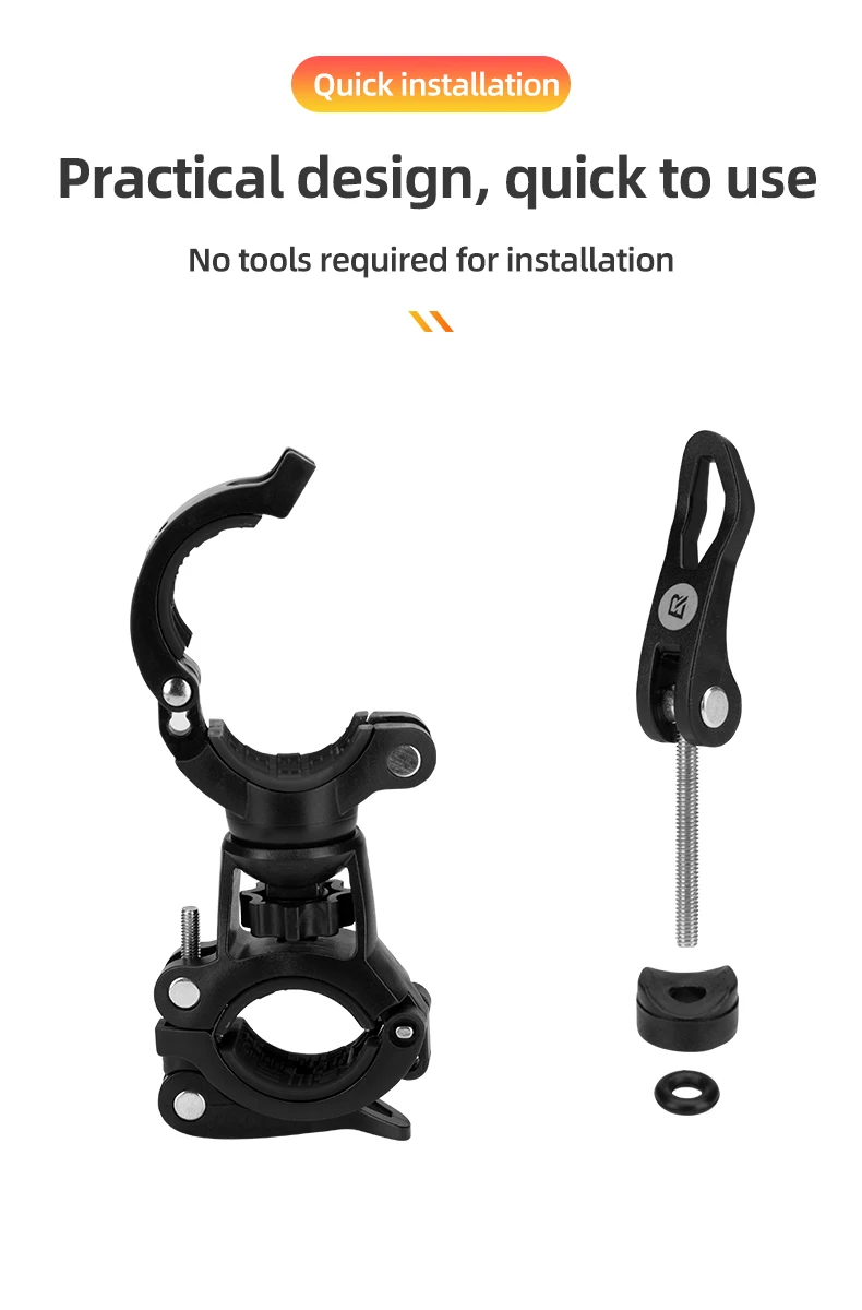 Bicycle Light Bracket Quick Release Stable 360 Degree Rotatable Multifunctional