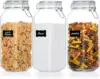 78oz Glass Food Storage Jars with Airtight Clamp Lids, 3 Pack Large Kitchen Canisters for Flour, Cereal, Coffee, Pasta and Canni 1