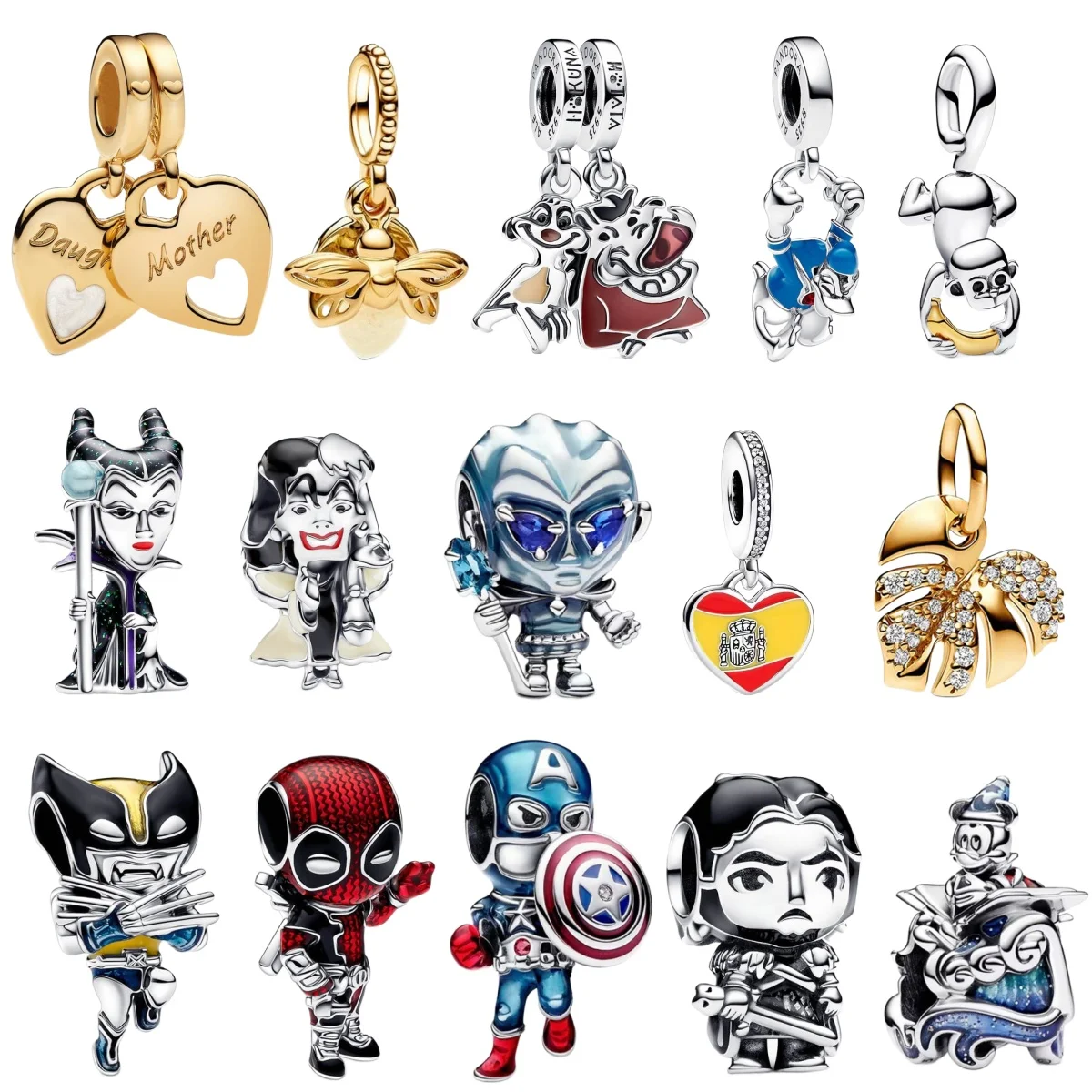 Sterling silver beads 925 Wolverine Suitable for snake chain bracelet DIY Exquisite Couple pendant necklace Jewelry