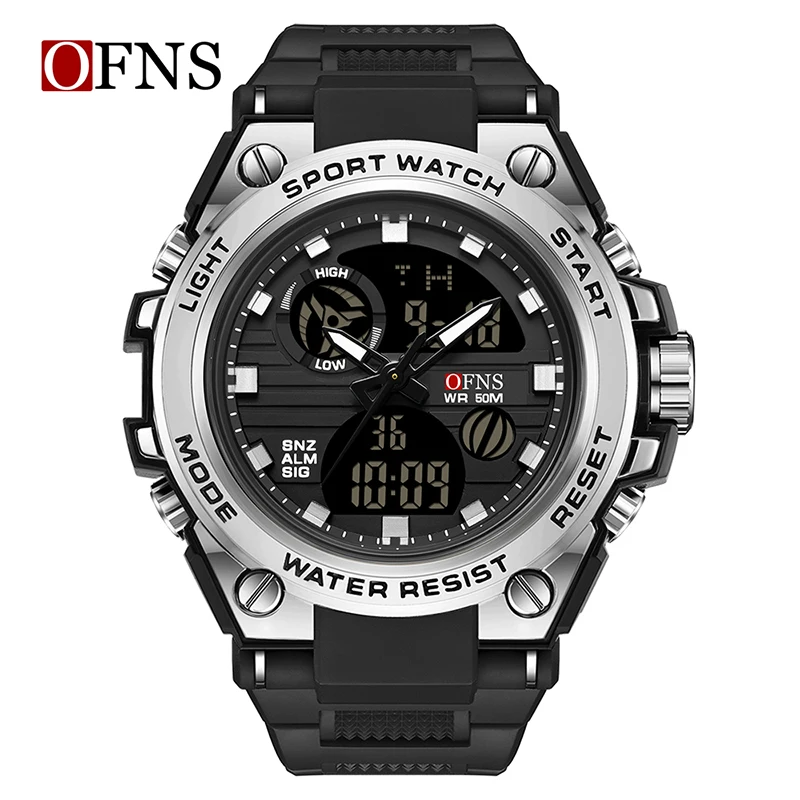 Premium Men's Digital Sports Watch - Waterproof, Shockproof, Army Style