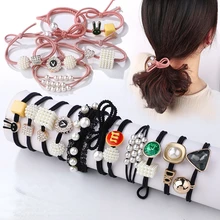 

11 Pcs/Set Cute Rabbit Bow Pearls Elastic Hair Bands for Women Girls Sweet Scrunchie Rubber Bands Hair Tie Kids Hair Accessories