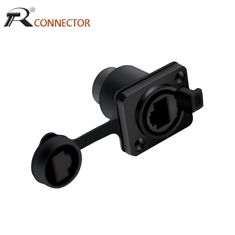1pc RJ45 Ethercon Outdoor Waterproof IP65 Jack Signal Connector 8P8C Female Panel Mount RJ45 Cable Ethernet Plug Sockets