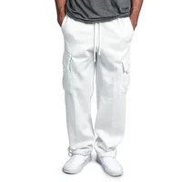 Men Cargo Jogger Pants Autumn Winter Fleece Sweatpants Loose Trousers Multi Pocket Overalls Hip Hop Streetwear Cargo Long Pants 2
