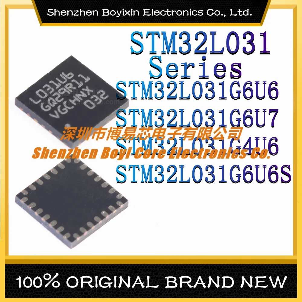 

STM32L031G6U6 STM32L031G6U7 STM32L031G4U6 STM32L031G6U6S Package: UFQFPN-28 Microcontroller (MCU/MPU/SOC) IC chip