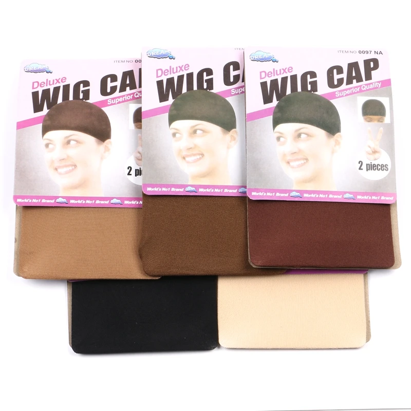 5bags Top Stocking Wig Cap Hair Net For Weave Hair Wig Nets Black Brown Stretch Mesh Cap For Making Wigs