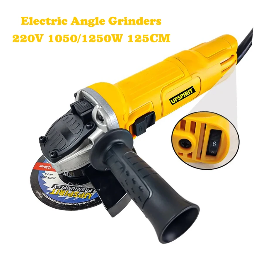 Электрические угловые шлифовальные машины, 125 мм, 1050 Вт, шлифовальный станок для шлифовки, резки металла, угловой электроинструмент, домашние инструменты для деревообработки «сделай сам»