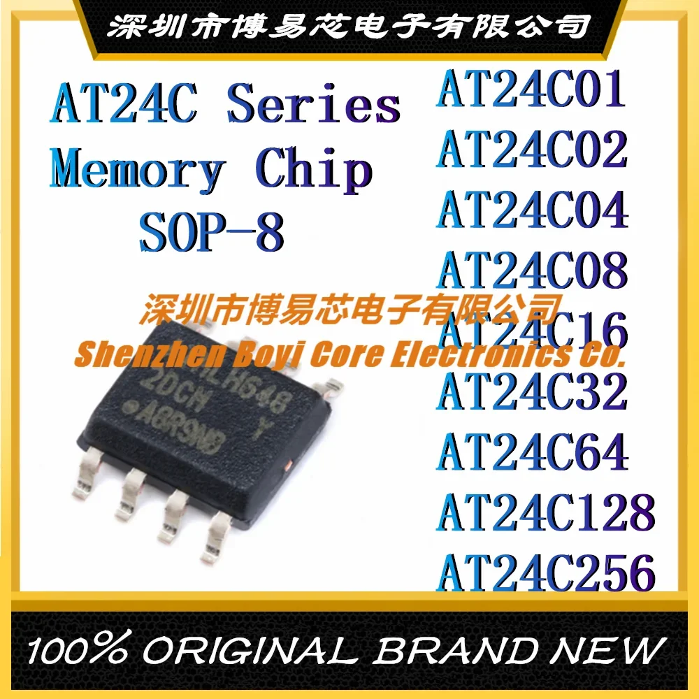 AT24C01 AT24C02 AT24C04 AT24C08 AT24C16 AT24C32 AT24C64 AT24C128 AT24C256 AT24C Series Memory IC Chip SOP-8