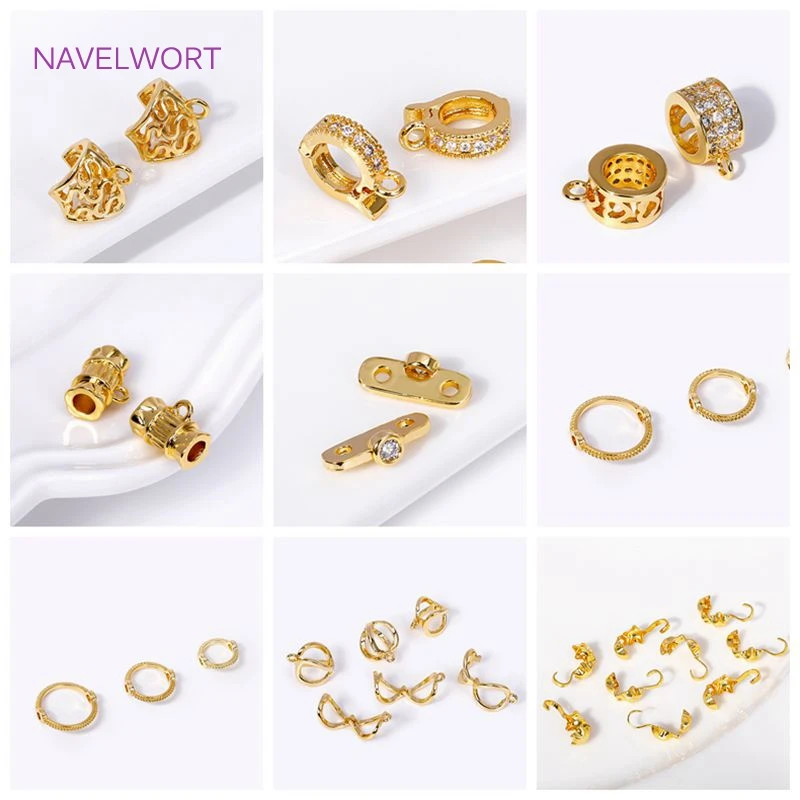 2 크기 18K 골드 도금 황동 진주 강화제 클립 쥬얼리 만들기 용품에 대한 펜던트 DIY 목걸이 팔찌 보석 커넥터