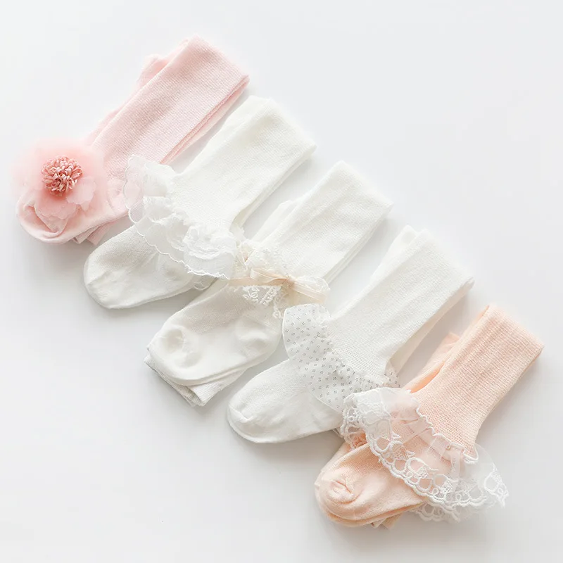 Baby Tights Infant Girl Newborn Kids Pantyhose Lace Bow Flower Hosiery Kids Stockings Summer Spring Autumn Mesh Tights Toddler