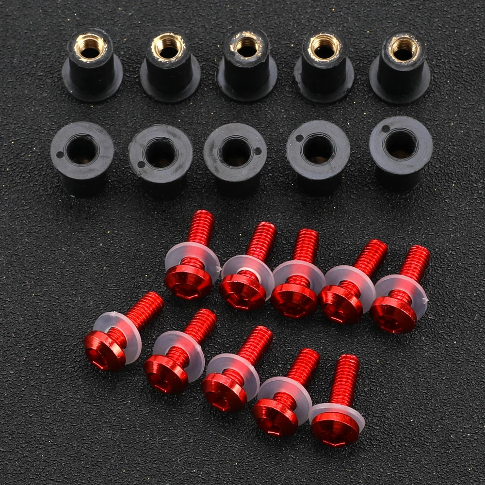 

For APRILIA RS125 RS250 RS50 RSV MILLE RSVR RSV4 RSV4R RSV4RR FACTORY RS 125 250 50 10PCS 5mm Windscreen Windshield Bolts Screws