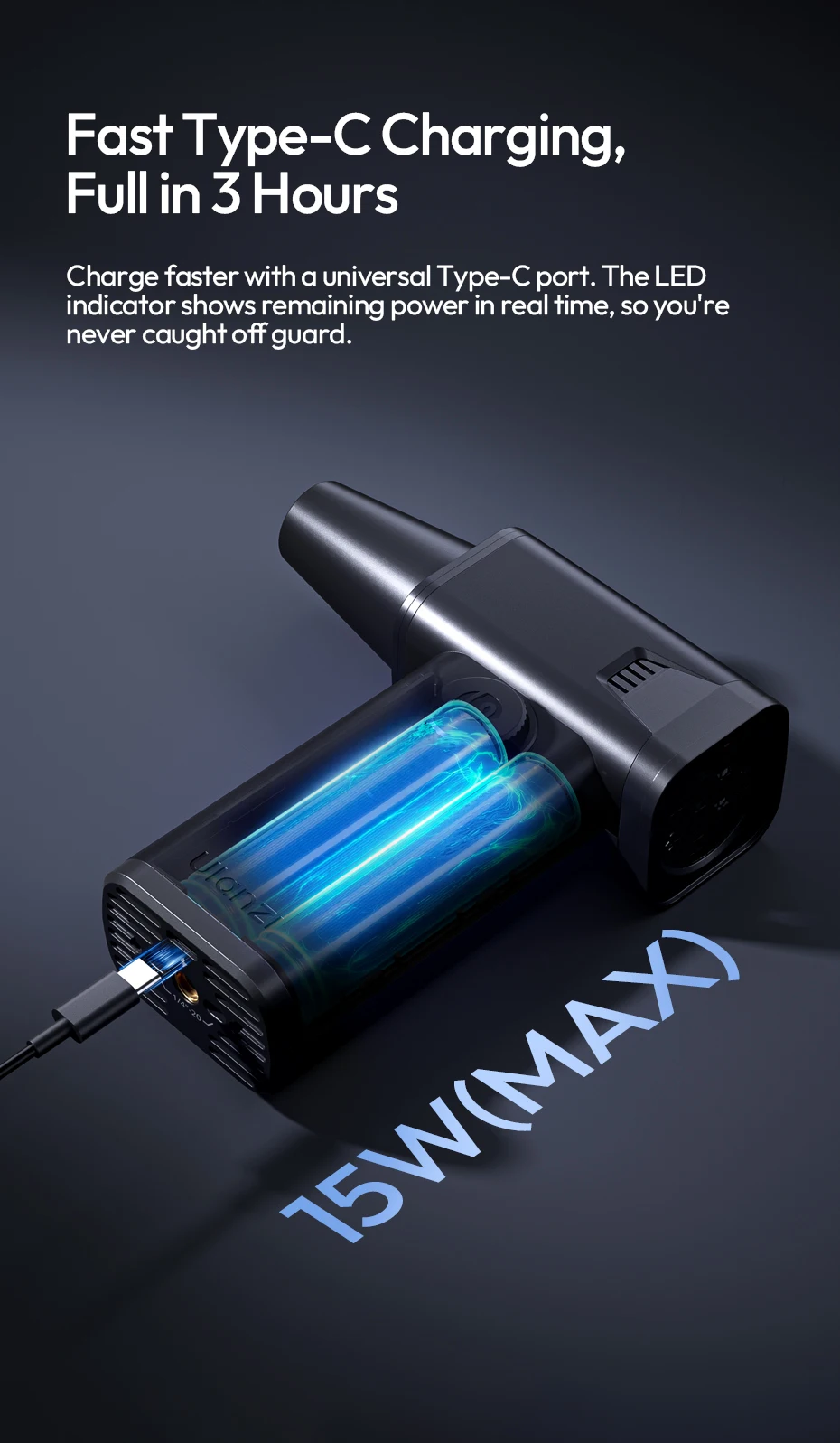 AD02 STORM Electric Air Duster II 130,000 RPM Max for Camera Smartphone Cleaning