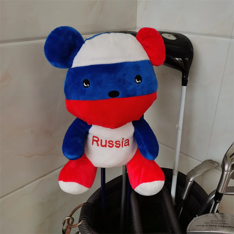 

Russia BEAR golf wood headcover great plush fw wood head cover Drop shipping