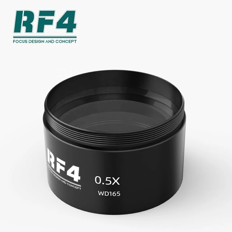 Microscope Objective Lens RF4 WD165 0.48X 0.5X 0.7X Auxiliary Microscope Objects Lens for Trinocular Stereo Zoom Barlow Camera Glass Lens