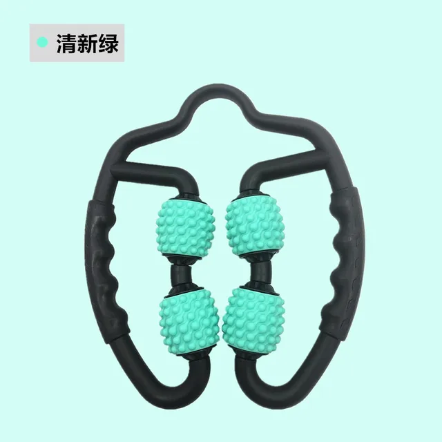 4-wheel leg slimmer soft rubber yoga exercise circular roller leg muscle relaxation foam massage stick leg clamp massage 5
