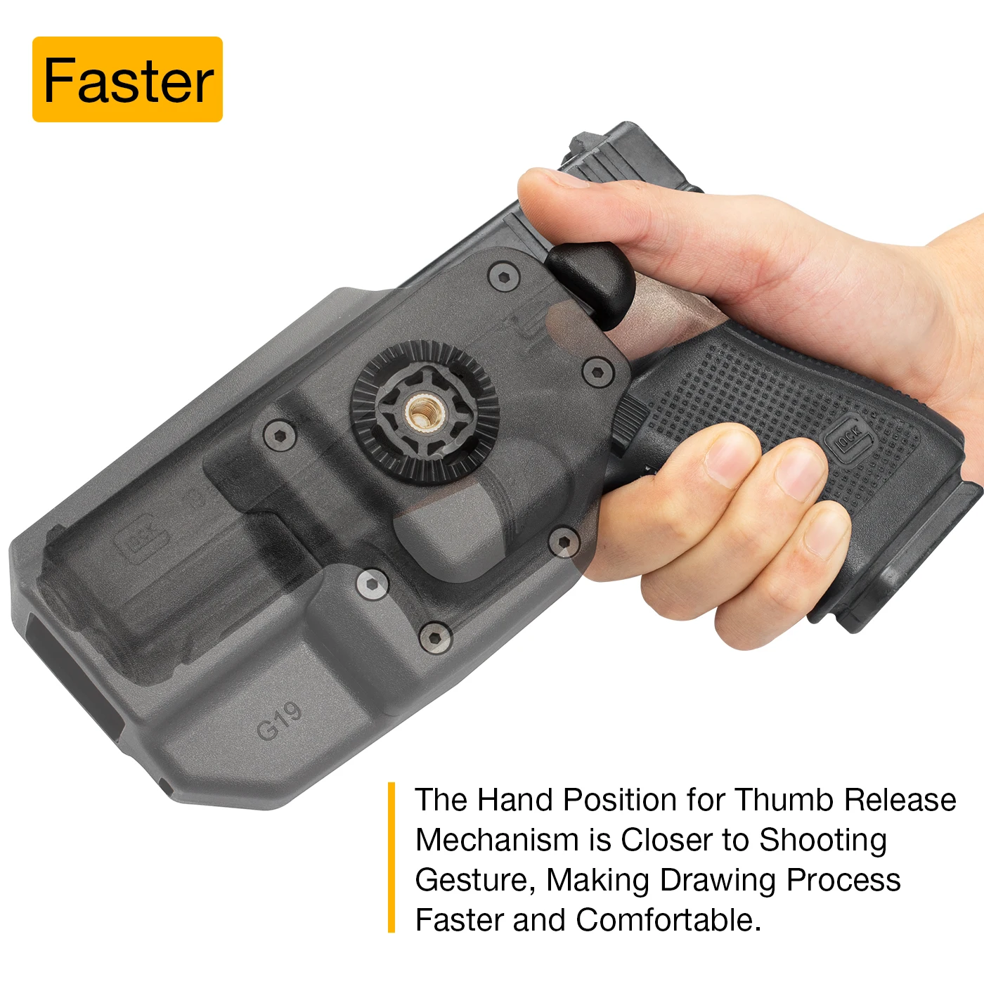 QMクイックリリースホルスター for GLOCK G19 QMH-G19B APS 製 QMクイックリリースホルスター for GLOCK G19 QMH-G19B