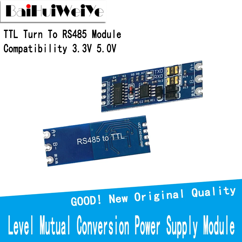 TTL Turn To RS485 Module Hardware Automatic Flow Control Module Serial UART Level Mutual Conversion Power Supply Module 3.3V 5V ic card reader writer module rc522 13 56mhz serial for rfid access control system uart rs232 rs485 iic output