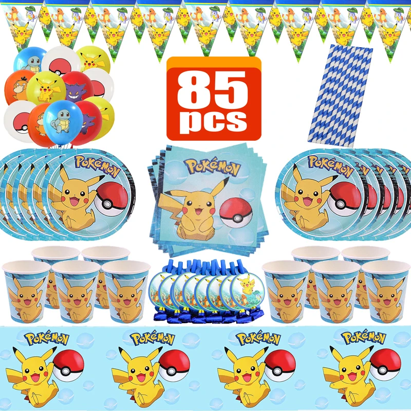 2 Pokemon Plastic Table Covers Birthday Decorations Party Supply Pikachu  54x96