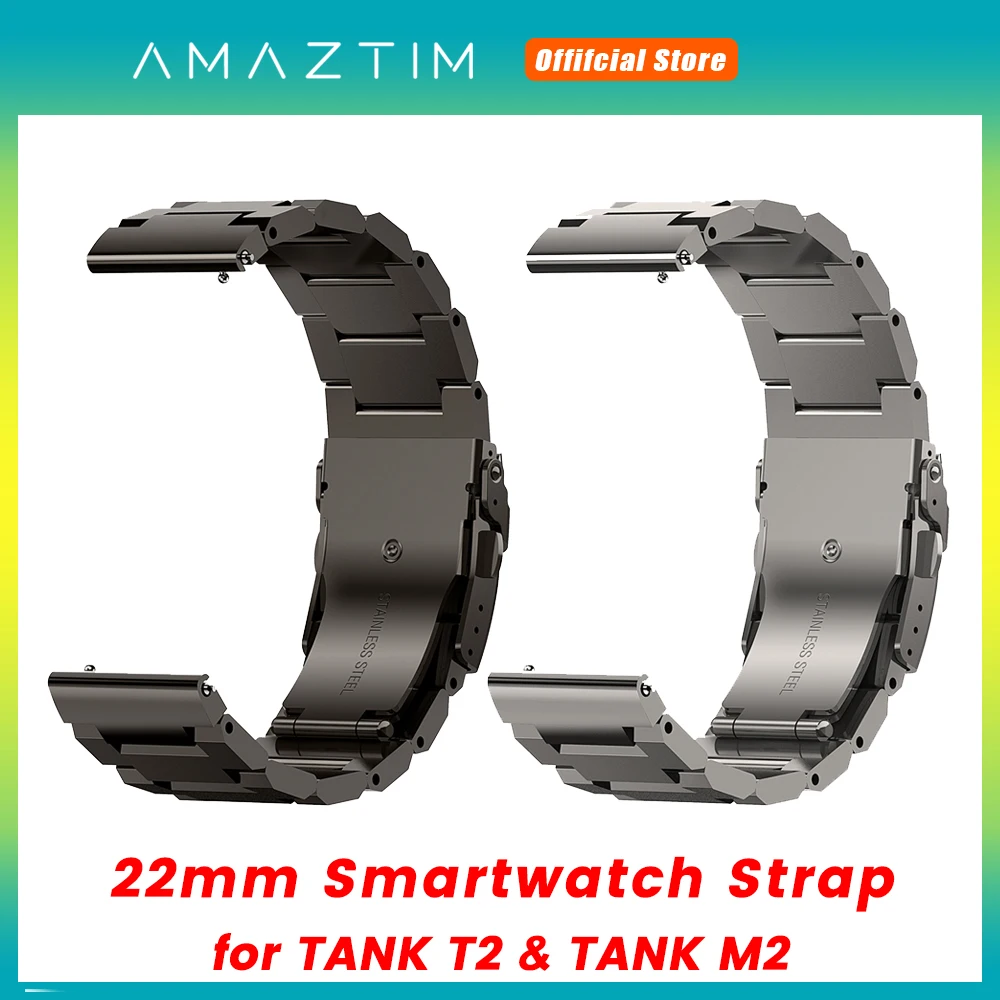 

22MM Stainless Steel Strap for AMAZTIM TANK T3 Ultra TANK M3 Ultra TANK T3 TANK M3 TANK T2 Smartwatch Metal Strap Wrist Bracelet