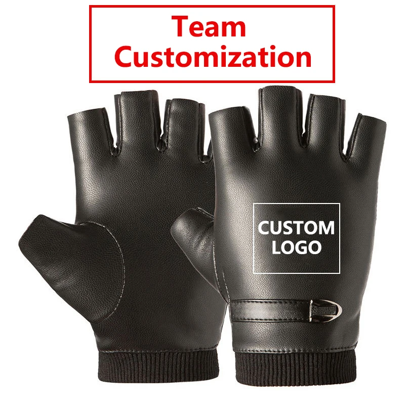 Custom LOGO Text Design Personality DIY Gloves Winter PU Leather Gloves Warm Cycling Gloves Riding Motorcycle Ski Bike Gloves