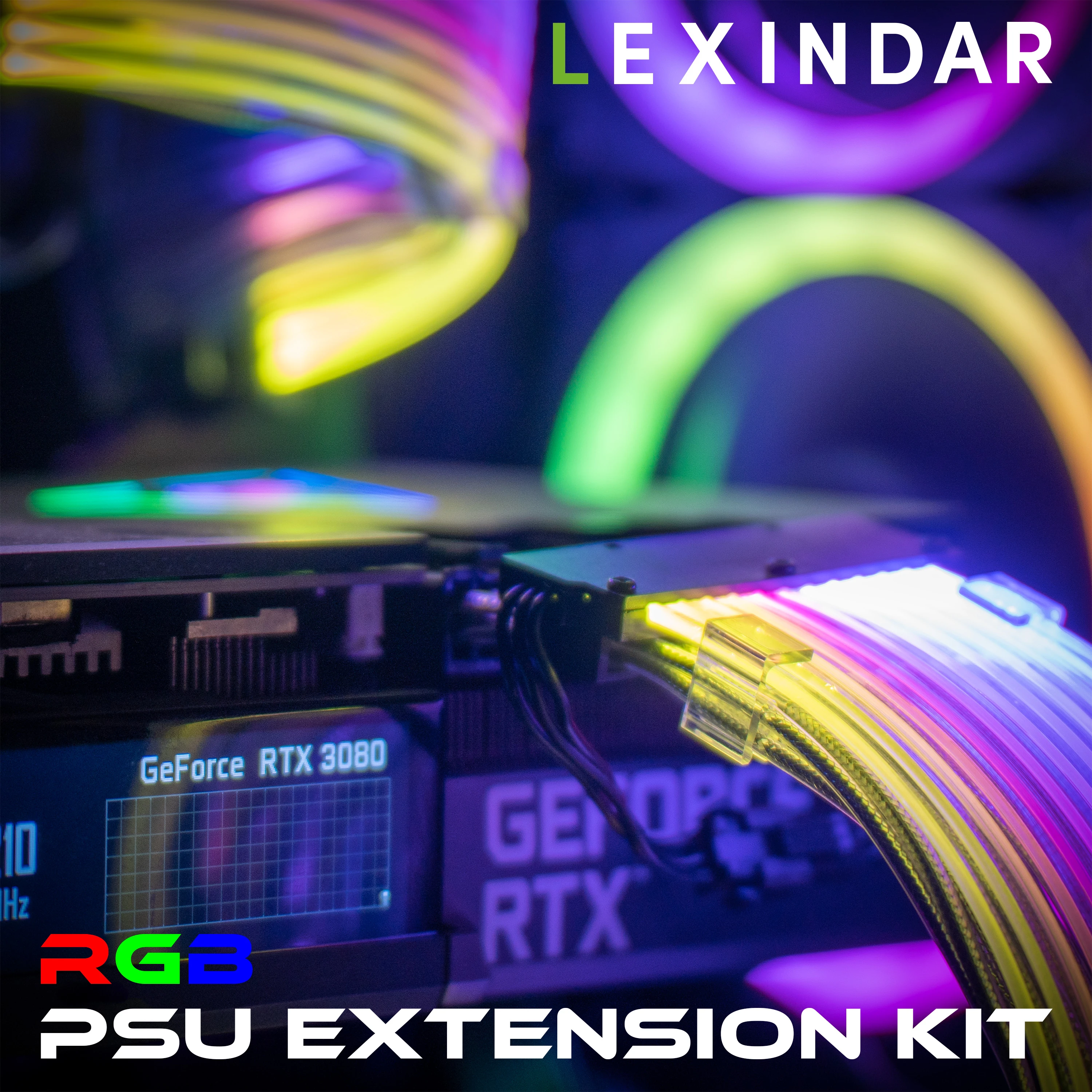 PSU Extension Cable Kit Rgb Argb PC Black White Gaming Computer Parts