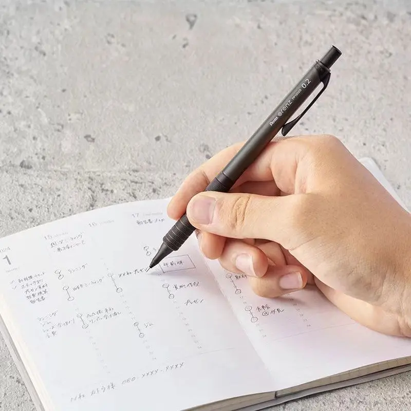 1pcs Pentel Orenz 추진 연필 0.2 0.3 0.5mm 10 주년 한정 코어 드로잉 일본어 문구를 깨기 쉽지 않음