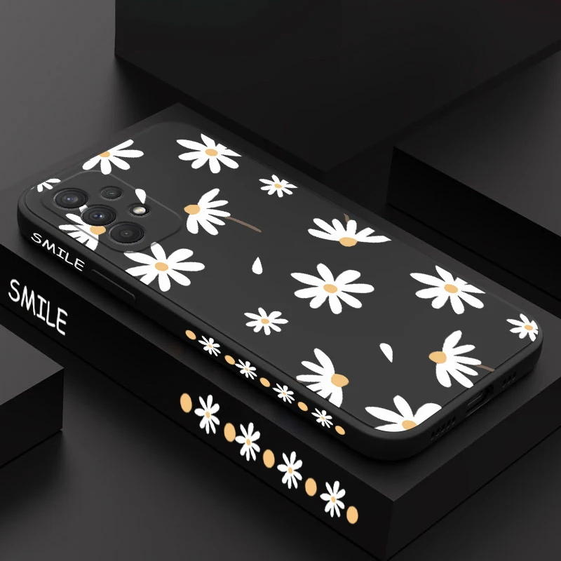 White Sunflower Silicone Phone Case - Shatterproof Camera Protection with Thin Soft Back Cover