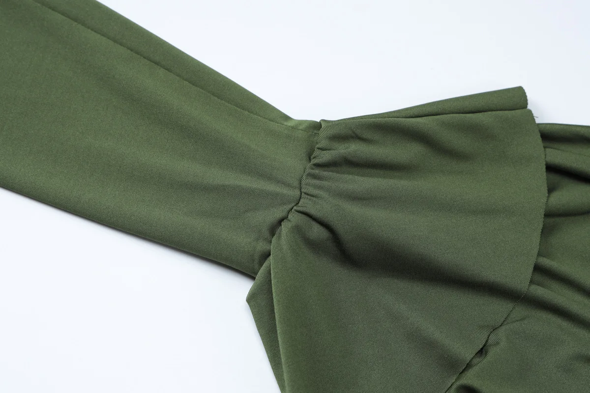 Bandage Ruffled Slim Maxi Dress Women's Elegant Patchwork Lace-Up Solid Bodycon Dress Female Autumn Long Dress Ladies