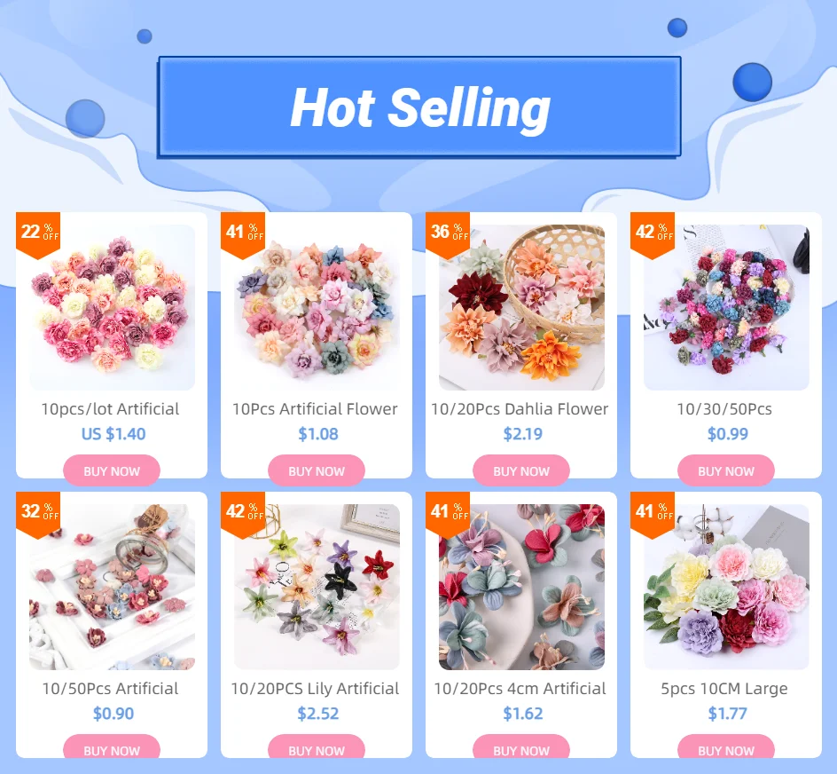 10/50Pcs Artificial Flower Silk Rose Mini Flowers For Wedding Decorations DIY Wreath Headdress Accessories Clip Art Fake Flower