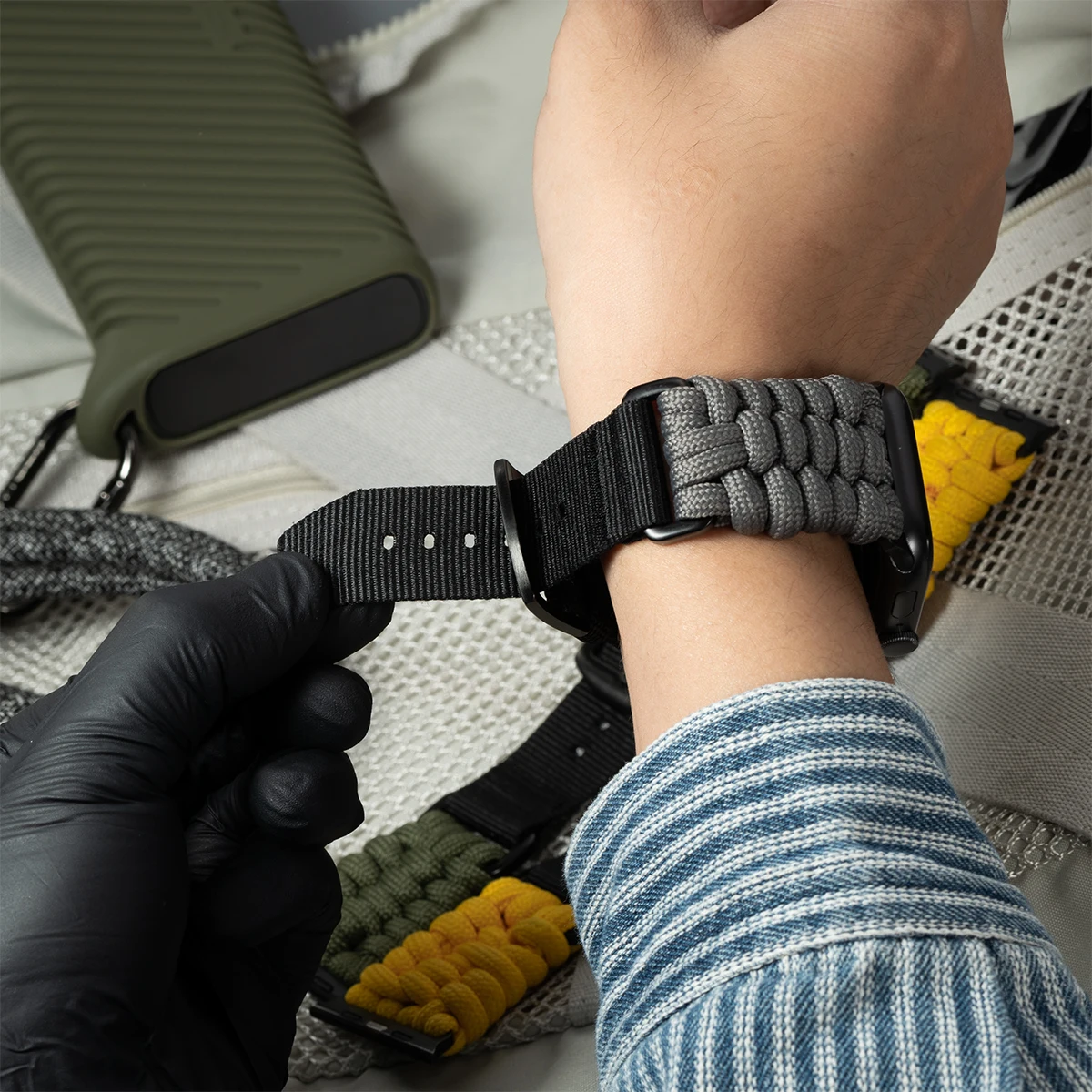 Nylon Strap for Apple Watch 45mm 44mm 46mm 41mm 40mm Band for iWatch Ultra 2 49mm Series 10 9 8 7 SE 6 5 4 3 2 1 42 38mm Sports