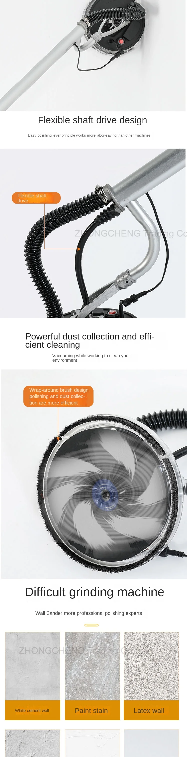 Wall Grinding Machine Putty Powder Grinding Long Rod Wall Grinding Polishing Mac