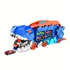 Foldable Transport Dinosaur Truck With Sliding Race Track Transforms Into Standing T-rex Best Birthday Gifts Toys Boys Girls Kid 6