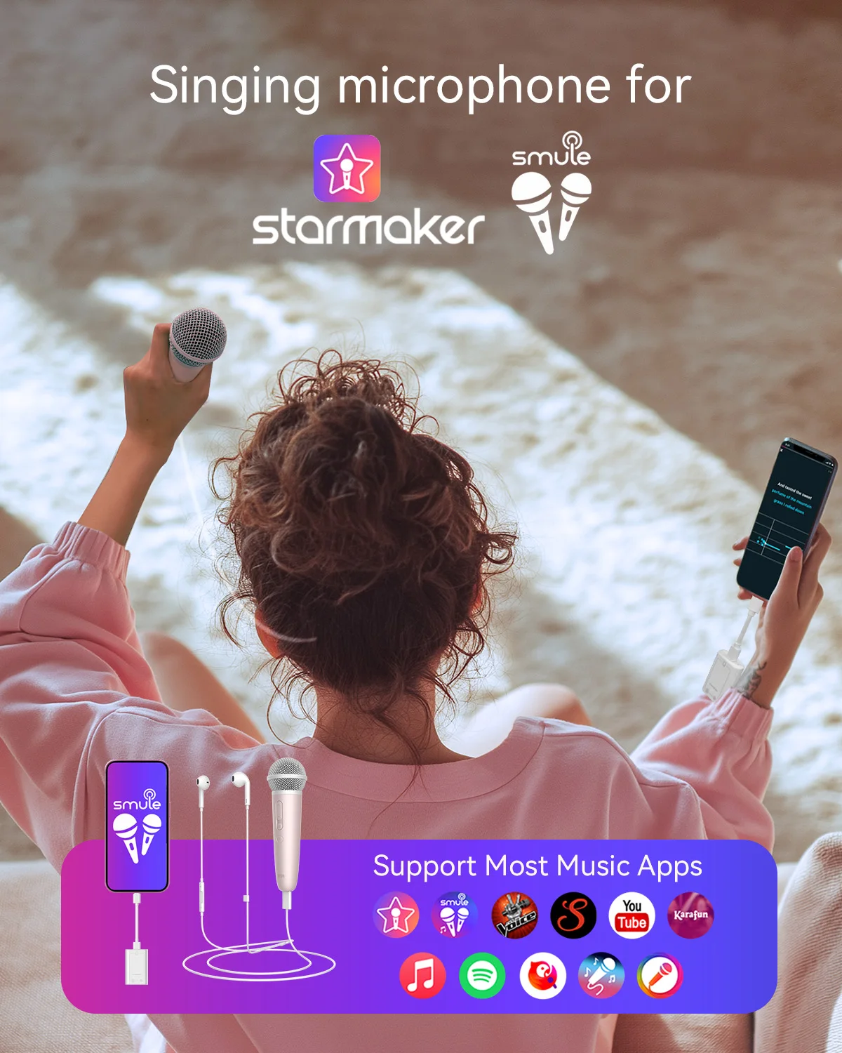 Karaoke Starmaker Earphone Starmaker Mic With Headphones On Sale - Main Image