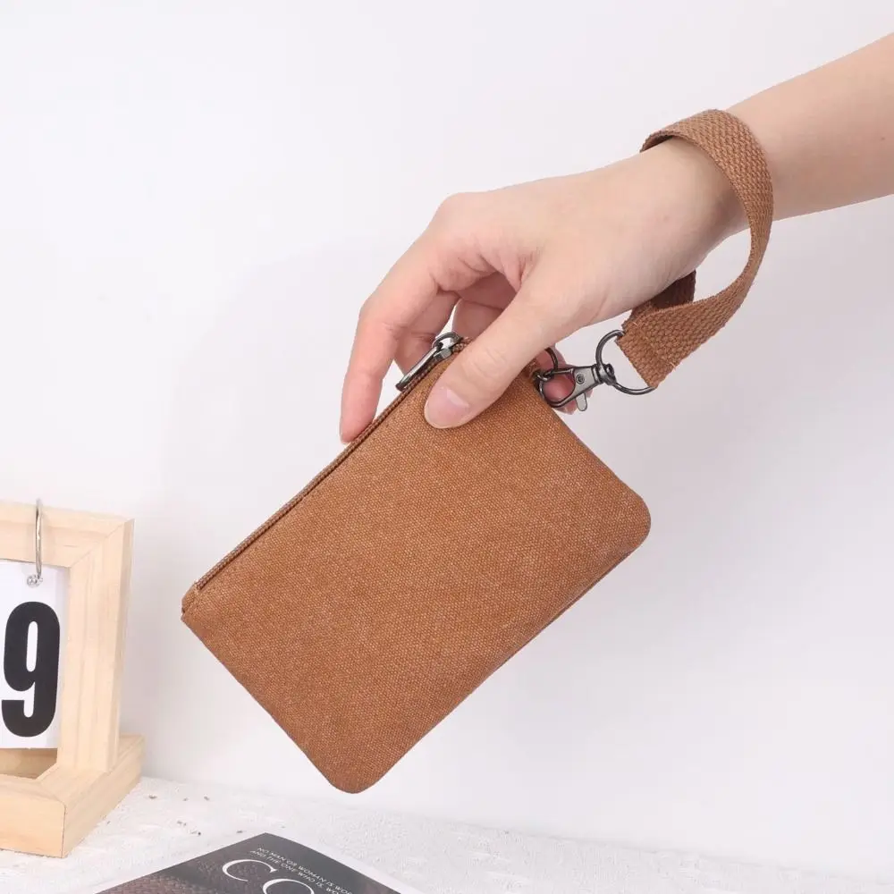 Unisex Canvas Wallet Zippers Coin Bag Purse Pouch Bag Short Wallet Mini Purse Card Holder Fabric Coin