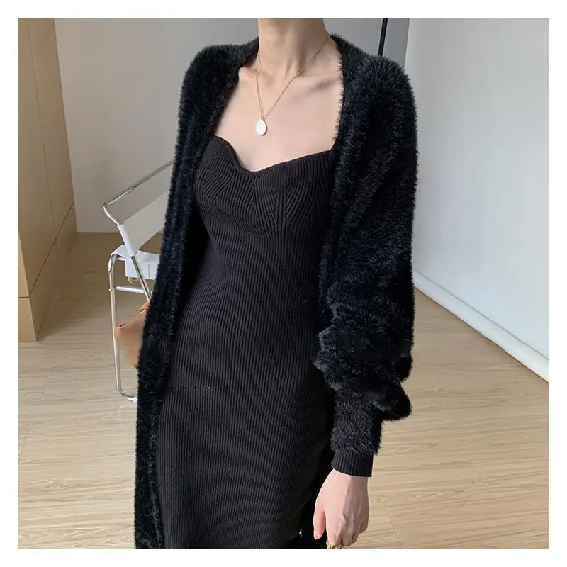 long knitted cardigan sweater coat knitwears korean style clothes fall 2023 fashion new arrivals women clothing autumn knitted