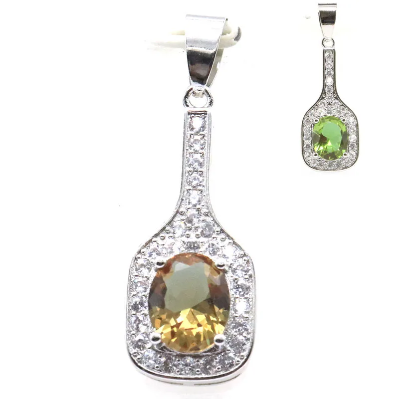 38X13Mm Gorgoeus Color Change Alessandrite Topaz Zultanite Cz Daily Wear Ciondolo In Argento Da Donna