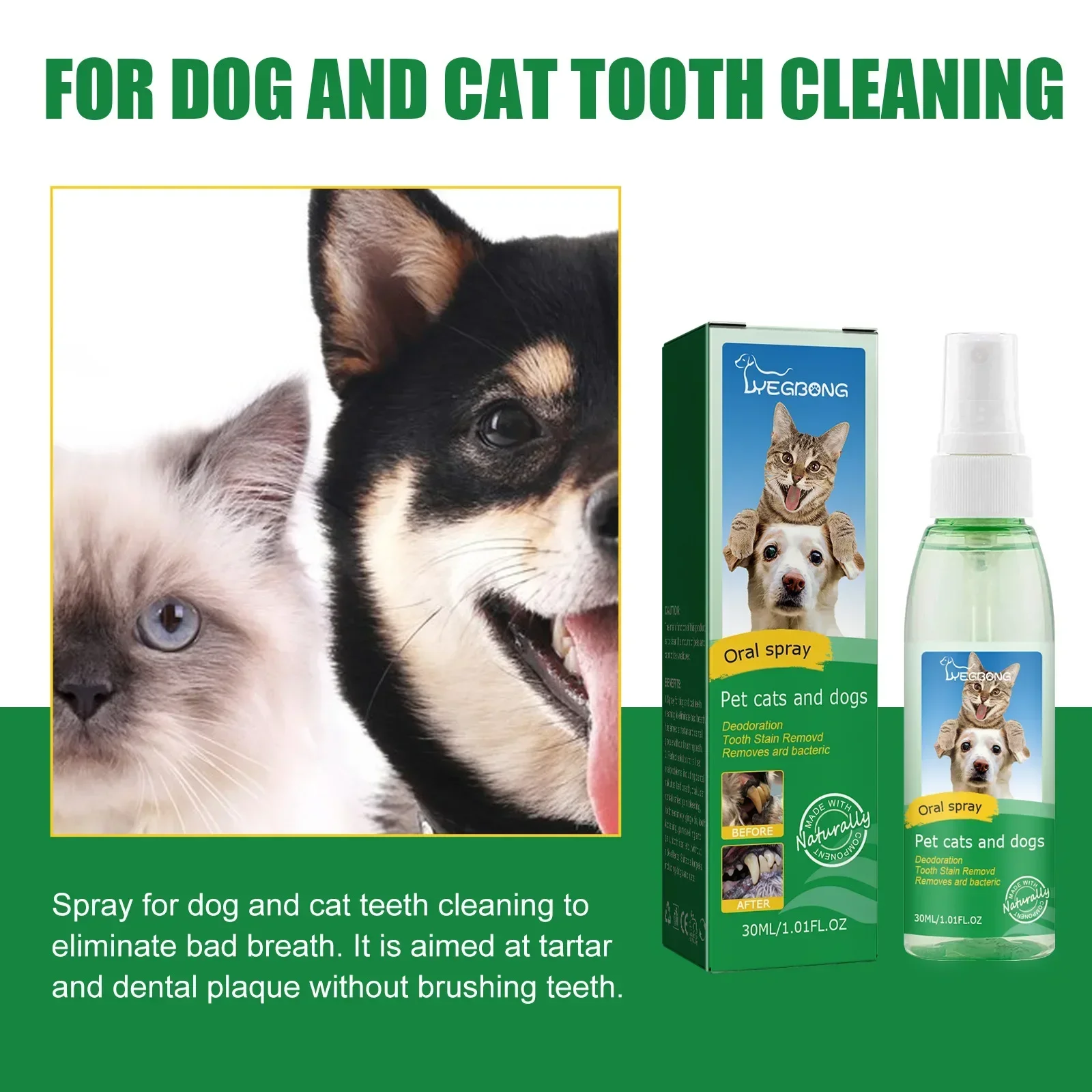 30ml Pet Tooth Cleaner Spray for Dogs and Cats To Remove Bad Breath Mouth Cleaner Breath Fresher Spray Fresh Fragrance