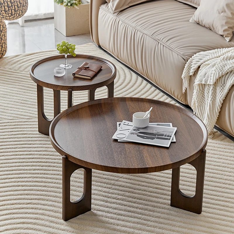 

Makeup Wood Coffee Table Luxury Bedroom Center Floor Modern Elegant Round Bedside Nordic Table Vanity Stoliki Kawowe Home Decor