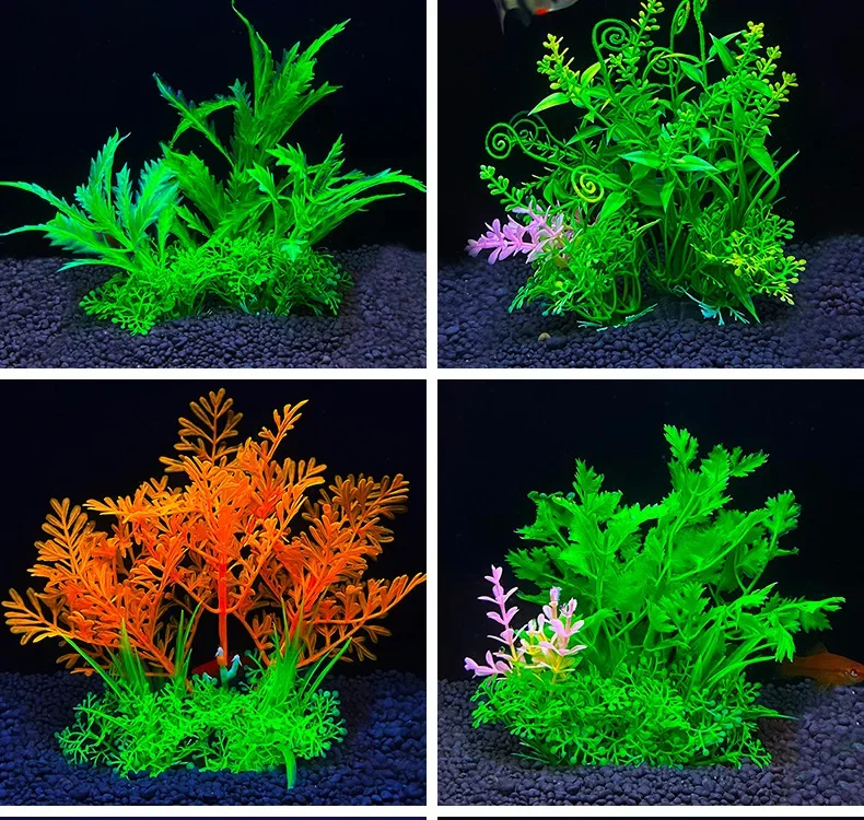 1-5 Simulation Artificial Plants fish tank ornaments fish tank decorations aquarium ornaments artificial plants artificial aquarium plants Aquarium Decor Plastic Underwater Weed Grass Aquarium Accessories Fish Tank Decoration Ornament