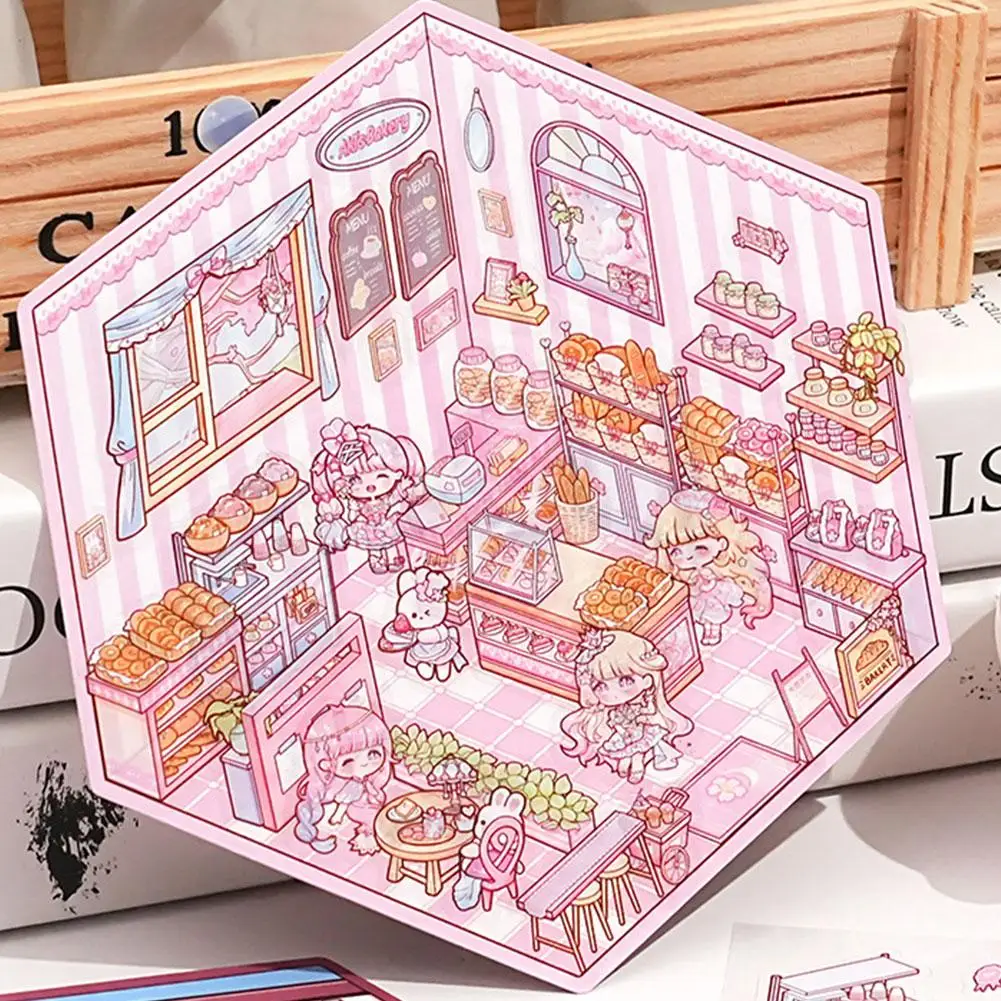 3D DIY House Stickers Three-dimensional Cabin Scene Stacking and Pasting Hand Account Cute cartoon stickers,decorative stickers,self adhesive stickers,custom stickers,stationery stickers,anime stickers,paper stickers,adhesive stickers,decorative labels stickers,animal stickers