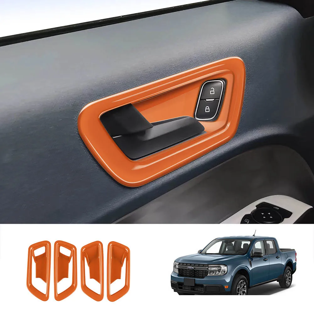 

Для Ford Maverick Pickup 2022 2023 ABS углеродное волокно внутренняя дверная ручка Чаша наклейка крышка отделка защита аксессуары Стайлинг